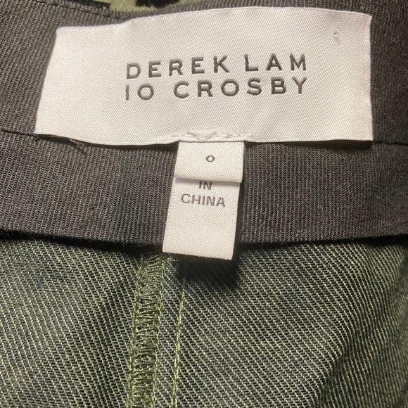 Derek Lam 10 Crosby Kick Flare Green & Black Leopard Print Jeans/Pants - Picture 11 of 13